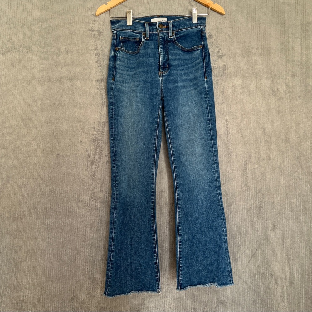 Loft Kick Crop Jeans Medium Wash Cropped Flare Size 0